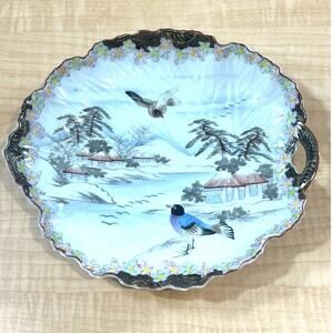 Antique Japanese Qing Republic Period 1900s Porcelain‎ Hand Painted Dish